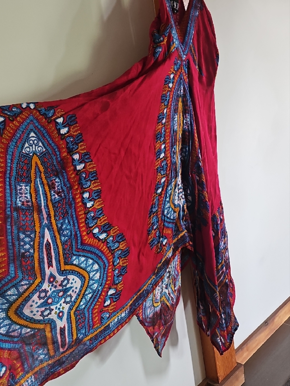 V-Neck Bohemian Handkerchief Hem Dress - Picture 4 of 9